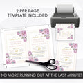 party invitation purple flowers